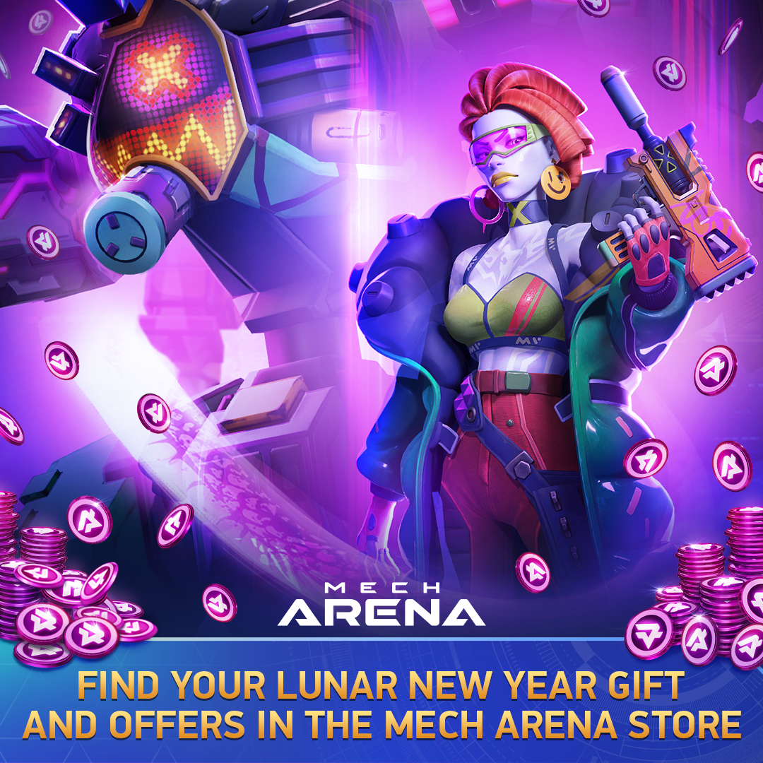 Special lunar new year offers and a gift in the mech arena store mech